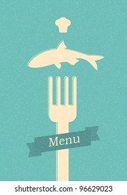 restaurant menu retro poster