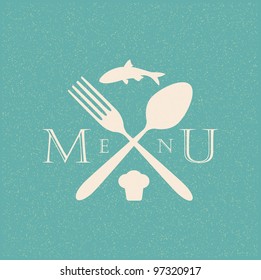 restaurant menu retro poster