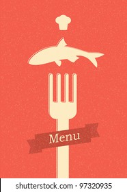 restaurant menu retro poster