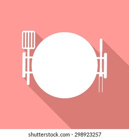 restaurant menu retro poster with a long shadow