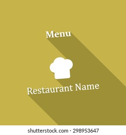 restaurant menu retro poster with a long shadow