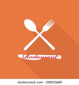 restaurant menu retro poster with a long shadow