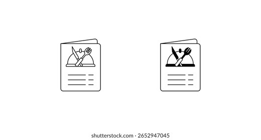 Icono del menú del restaurante con el fondo blanco Ilustración de stock de Vector