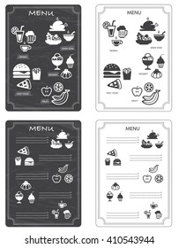 Restaurant menu set vector illustration