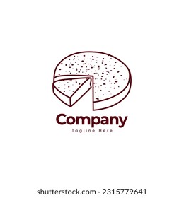 Restaurant Menu Shop Olive Oil Cake Company Premium Clip Art Logo With 3D Style Cake Design Premium Olive Design. Plate With a Fork, And Delicious Oil Cake Design.