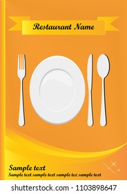 Restaurant  Menu Template in A4 size golden cover