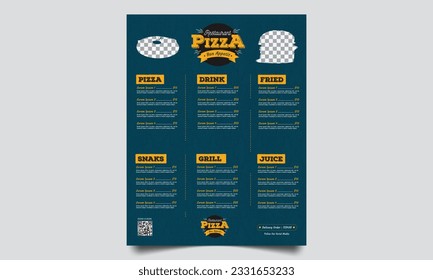 Restaurant menu template design. food menu for restaurant.