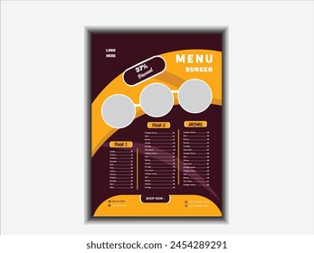 Restaurant menu template design Healthy Meal