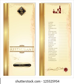 Restaurant menu template, front and back