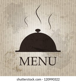Restaurant menu template in grunge retro style vector illustration
