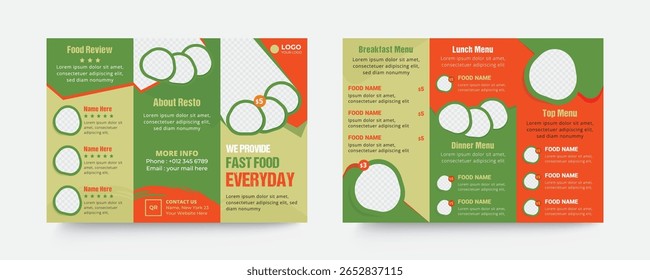 Distribución de la Plantilla del folleto del menú del restaurante