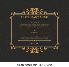 Restaurant Menu Typographic design elements, Calligraphic graceful template, Elegant line art logo, Business sign for Royalty, Menu,  Boutique, Restaurant, Cafe, Hotel, Heraldic, Jewelry, Wine