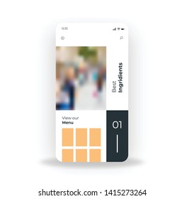 Restaurant menu UI, UX, GUI screen for mobile apps design. Modern responsive user interface design of mobile applications including Cafe screen