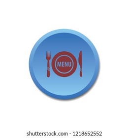Restaurant menu vector button, web design element