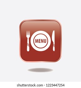 Restaurant menu vector button, web design element
