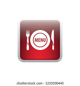 Restaurant menu vector button, web design element