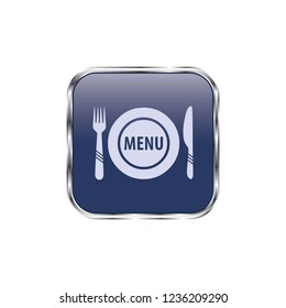 Restaurant menu vector button, web design element