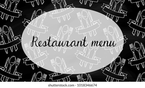 Restaurant menu vector illustration chalkboard sketch style pattern
