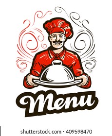 restaurant menu vector logo. cafe, diner or chef icon