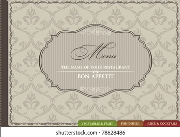 Restaurant menu vector ornament vintage. Vector illustration