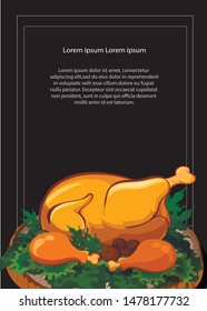 restaurant menu vector template, chicken meat eps 10