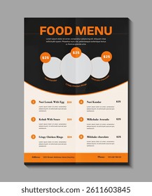 Restaurant Menu Vector Template, Decorative Menu Design for Restaurants with Chef Hat and Vintage Elements, Food menu template.