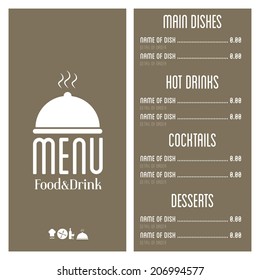 Restaurant menu. vintage design 