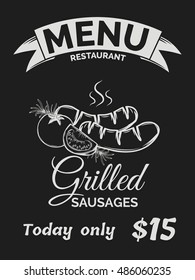 Restaurant  menu, vintage design.All elements editable.