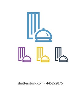 Restaurant Modern Kitchen Chef Logo Design Icon Flat
