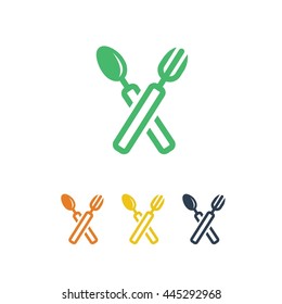 Restaurant Modern Kitchen Chef Logo Design Icon Flat