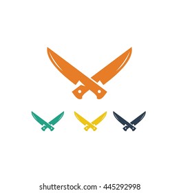 Restaurant Modern Kitchen Chef Logo Design Icon Flat