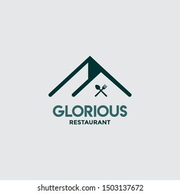 Restaurant Modern Logo For Advertising Vector