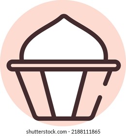 Restaurant muffin, illustration, vector on a white background.