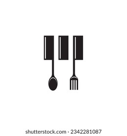 restaurant music cutlery piano logo design abstract vector illustration