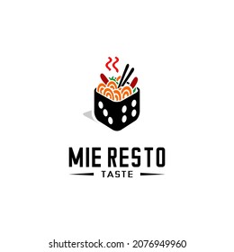restaurant noodle logo illustration vector, food logo