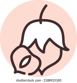Restaurantnüsse, Illustration, Vektorgrafik auf weißem Hintergrund.