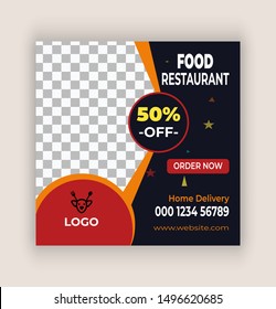 Restaurant offer social media post web banner template