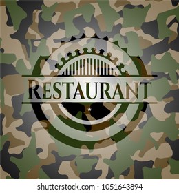 Restaurant on camouflage pattern