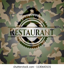 Restaurant on camouflage pattern