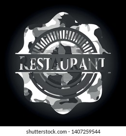 Restaurant on grey camo pattern