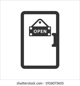 Restaurant open sign icon, Vector graphics