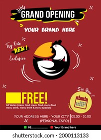 restaurant opening banner with cool design

