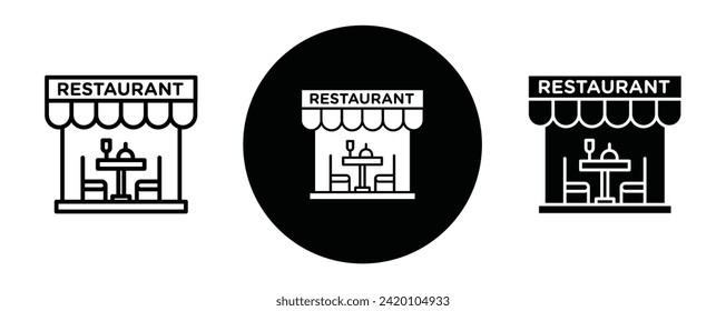 Restaurant outline icon collection or set. Restaurant Thin vector line art