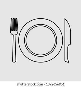 restaurant outline icon isolated vector illustration