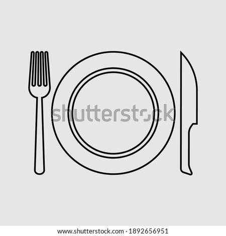 restaurant outline icon isolated vector illustration