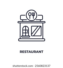 restaurant outline icon. Linear vector from hotel concept. Thin line restaurant icon isolated on white background