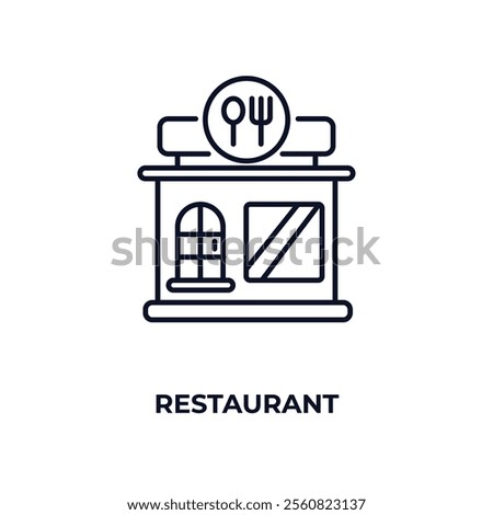 restaurant outline icon. Linear vector from hotel concept. Thin line restaurant icon isolated on white background