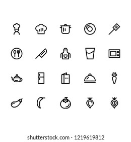 Restaurant Outline Icon Set