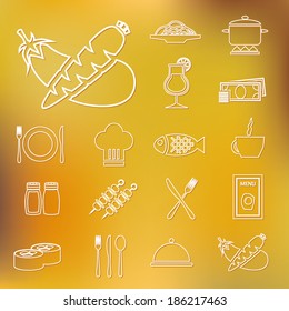 restaurant outline icons