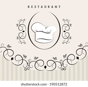 Restaurant over beige background, vector illustration